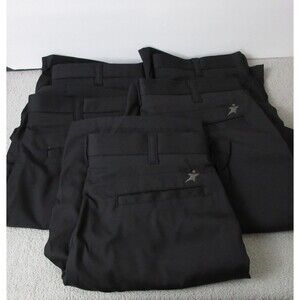 5X Aramark FlexFit Shorts Mens 33R Black Polyester Zipper‎ Pocket Uniform Work